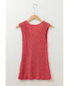 Flamingo Textured Knit U Neck Slim Fit Sweater Vest - XL