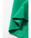 Dark Green Ribbed Criss Cross Halter Neck Sheath Sweater Tank Top - XL