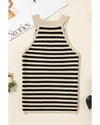 Black Stripe Crew Neck Slim Fit Sweater Vest - M