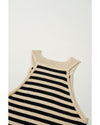 Black Stripe Crew Neck Slim Fit Sweater Vest - M