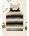 Black Stripe Crew Neck Slim Fit Sweater Vest - M