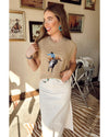Parchment Western Cowboy Embroidery Round Neck Sleeveless Sweater - XL