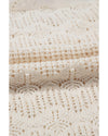 Beige Embroidered Patchwork Hollow Out Knitted Ruffle Sweater Vest - XL