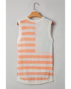 Beige USA Flag Notched Neckline Loose Sweater Vest - XL