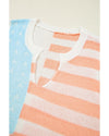 Beige USA Flag Notched Neckline Loose Sweater Vest - XL