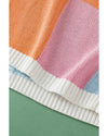 Grapefruit Orange Color Block Cap Sleeve Sweater - XL