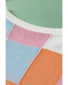 Grapefruit Orange Color Block Cap Sleeve Sweater - XL
