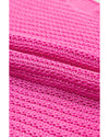 Pink Solid Loose Knit Short Dolman Sleeve Sweater - L