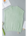Moonlight Jade Multi Crochet Flower Knit Short Sleeve Sweater Top - XL