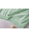 Moonlight Jade Multi Crochet Flower Knit Short Sleeve Sweater Top - XL