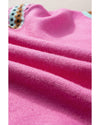 Bright Pink Contrast Printed Cap Sleeves Crewneck Sweater - XL