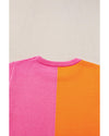 Flamingo 2-tone Color Block Knit Cap Sleeve Sweater Top - L