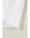White Touchdown Tinsel Puff Short Sleeve Crew Neck Sweater - XL