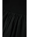Black Ribbed Knit Long Sleeve Scoop Neck Peplum Patchwork Top - XL