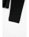 Black Ribbed Knit Long Sleeve Scoop Neck Peplum Patchwork Top - XL