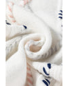 White Multicolor Stitch Detail Cable Knit Short Sleeve Sweater - L