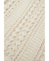 Azura Exchange White Hollow Out Knit Bracelet Sleeve Drop Shoulder Sweater - M