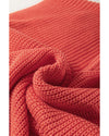 Flamingo Solid Textured Knitted Notch V Neck Sweater T Shirt - XL