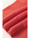 Flamingo Solid Textured Knitted Notch V Neck Sweater T Shirt - XL