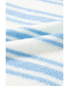 Sky Blue Stripe Boxy Fit Wide Sleeve Sweater T Shirt - M