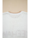 White Knitted YEEHAW Stitch Edge Crew Neck Sweater T Shirt - XL