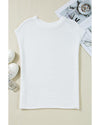 Jet Stream Solid Color Sweater Tee with Side Slits - M