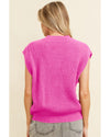Bright Pink Western Horse Embroidered Round Neck Sweater Tee - XL