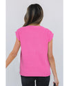 Sachet Pink Western Horse Embroidered Round Neck Sweater Tee - L