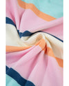 Multicolour Striped Color Block Flutter Sleeve Patchwork Sweater Top - S