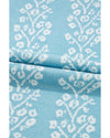 Sky Blue Contrast Floral Crewneck Short Sleeve Sweater - L