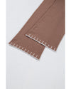 Straw Yellow High Waist Straight Leg Knitted Pants - L