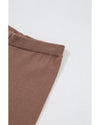 Straw Yellow High Waist Straight Leg Knitted Pants - M