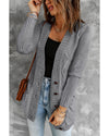 Dark Gray Front Pocket and Buttons Closure Cardigan - S