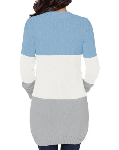 Blue Front Pocket and Buttons Closure Cardigan - 2 US