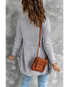 Gray Front Pocket and Buttons Closure Cardigan - 2XL