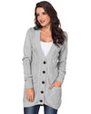 Gray Front Pocket and Buttons Closure Cardigan - 2XL