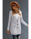 Gray Front Pocket and Buttons Closure Cardigan - 2XL