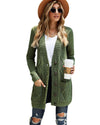 Green Front Pocket and Buttons Closure Cardigan - 2XL