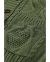 Green Front Pocket and Buttons Closure Cardigan - 2XL