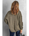Olive Chunky Wide Long Sleeve Knit Cardigan - S