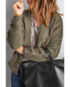 Olive Chunky Wide Long Sleeve Knit Cardigan - XL
