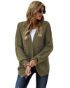Olive Chunky Wide Long Sleeve Knit Cardigan - XL