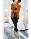 Khaki Chunky Wide Long Sleeve Knit Cardigan - S