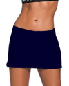 Plus Size Navy Blue Skirted Swim Bikini Bottom - 4XL