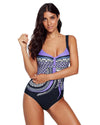 Azura Exchange Purple Tribal Print One Piece Swimsuit - 2XL