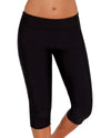 Black Mid Waist Crop Swim Leggings - 2XL
