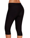 Black Mid Waist Crop Swim Leggings - 2XL