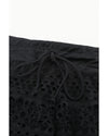 Black Lace Shorts Attached Swim Bottom - M