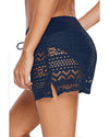 Blue Lace Shorts Attached Swim Bottom - S