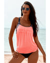 Azura Exchange Pink Printed Lined Tankini Swimsuit - S